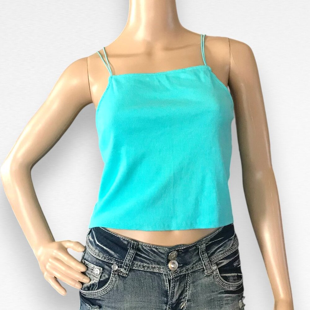 *CLEARANCE* Turquoise Cropped Tank Top